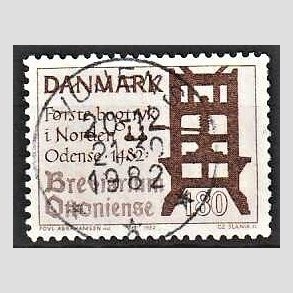 FRIM�RKER DANMARK | 1982 - AFA 760 - Bogtryk 500 �r. - 1,80 Kr. brun - Lux Stemplet Vojens