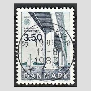 FRIM�RKER DANMARK | 1983 - AFA 779 - EU Bygningskunst - 3,50 Kr. bl�/gr�nbl� - Pragt Stemplet Sk�lsk�r