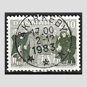FRIM�RKER DANMARK | 1983 - AFA 785 - �ldre i samfundet - 2,00 Kr. gr�gr�n - Lux Stemplet �kirkeby