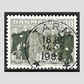 FRIM�RKER DANMARK | 1983 - AFA 785 - �ldre i samfundet - 2,00 Kr. gr�gr�n - Lux Stemplet Tarm