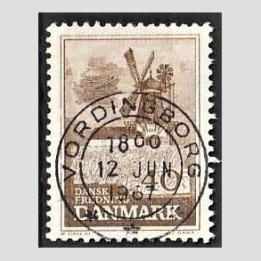 FRIM�RKER DANMARK | 1965 - AFA 440 - Fredning - 40 �re brun - Pragt Stemplet Vordingborg