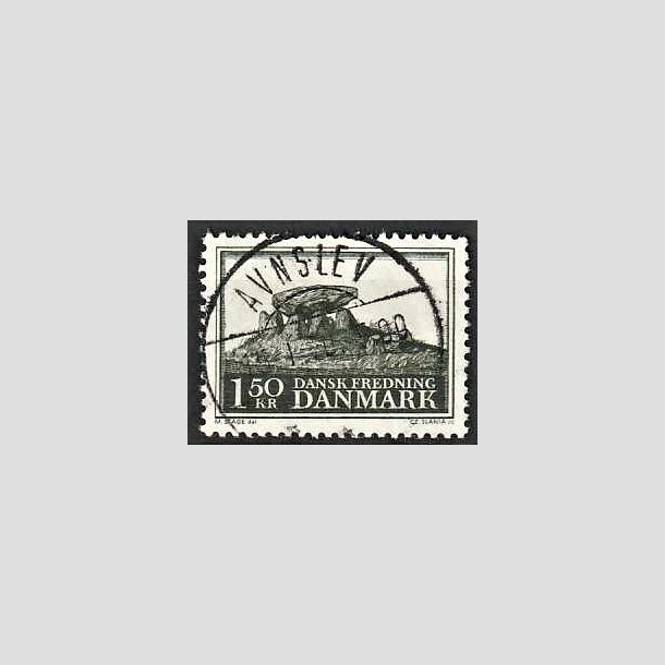 FRIMRKER DANMARK | 1966 - AFA 451 - Fredningsserie Jydsk kmpehj - 1,50 Kr. sortgrn - Pragt Stemplet Avnslev