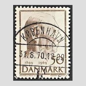 FRIMRKER DANMARK | 1969 - AFA 480 - Fredrik IX 70 r - 50 re brun - Pragt Stemplet Kbenhavn