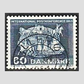 FRIM�RKER DANMARK | 1963 - AFA 417 - Postkonference - 60 �re bl� - Pragt Stemplet Hiller�d