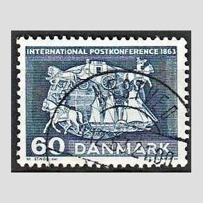 FRIM�RKER DANMARK | 1963 - AFA 417 - Postkonference - 60 �re bl� - Pragt Stemplet N�stved