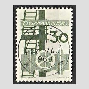 FRIM�RKER DANMARK | 1968 - AFA 473 - Danmarks industri - 30 �re gr�n - Pragt Stemplet 