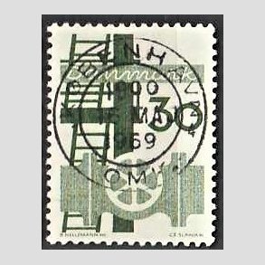 FRIM�RKER DANMARK | 1968 - AFA 473 - Danmarks industri - 30 �re gr�n - Pragt Stemplet 