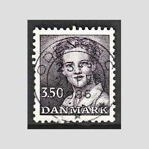 FRIMRKER DANMARK | 1985 - AFA 821 - Dronning Margrethe - 3,50 Kr. brunviolet - Pragt Stemplet Odense