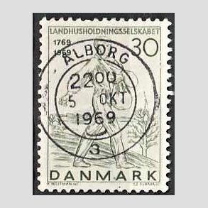 FRIM�RKER DANMARK | 1969 - AFA 477 - Landhusholdningsselskabet 200 �r - 30 �re gr�n - Pragt Stemplet �lborg