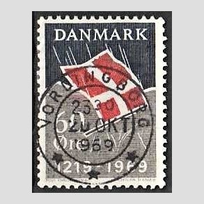 FRIM�RKER DANMARK | 1969 - AFA 484 - Dannebrog 750 �r - 60 �re m�rkbl�/gr�/r�d - Pragt Stemplet Vordingborg