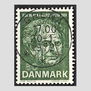 FRIM�RKER DANMARK | 1969 - AFA 485 - Martin Andersen Nex� - 80 �re gr�n - Pragt Stemplet Gren�