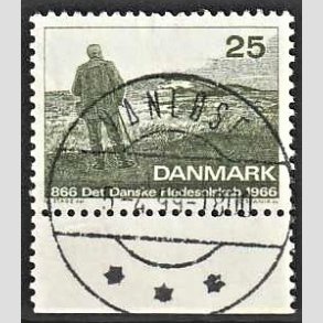 FRIM�RKER DANMARK | 1966 - AFA 443 - Det Danske Hedeselskab - 25 �re m�rkgr�n - Pragt Stemplet Vanl�se