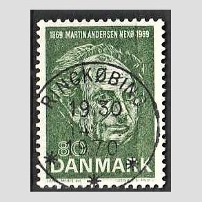 FRIM�RKER DANMARK | 1969 - AFA 485 - Martin Andersen Nex� - 80 �re gr�n - Pragt Stemplet Ringk�bing