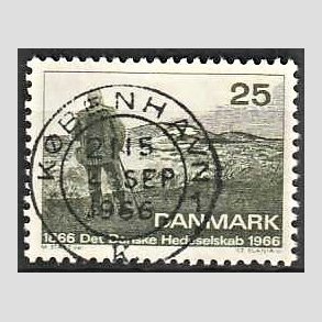 FRIM�RKER DANMARK | 1966 - AFA 443 - Det Danske Hedeselskab - 25 �re m�rkgr�n - Pragt Stemplet K�benhavn