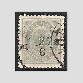 FRIMRKER ISLAND | 1873 - AFA 5 - 3 sk. gr linietakning 12 3/4 - Stemplet (Meget sjlden)