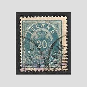 FRIMRKER ISLAND | 1882 - AFA 14 - 20 aur bl tk. 14 - Stemplet