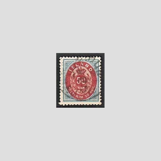 FRIMRKER ISLAND | 1892 - AFA 16A - 50 aur bl/rd tk. 14 - Stemplet