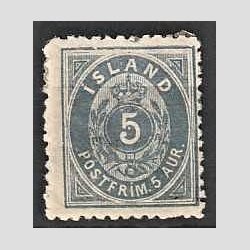 FRIMRKER ISLAND | 1875-76 - AFA 6B - 5 aur bl linie tk. 12 1/2 - Meget nr postfrisk (Se billede af bagside)