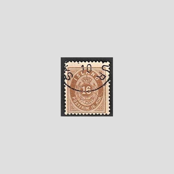 FRIMRKER ISLAND | 1875-76 - AFA 9B - 16 aur brun tk. 12 3/4 - Stemplet