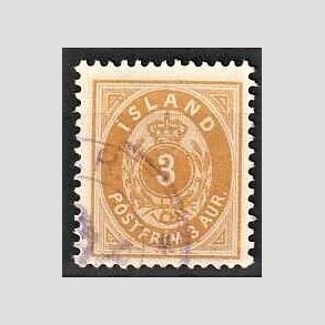 FRIMRKER ISLAND | 1901 - AFA 22 - 3 aur gul tk. 12 3/4 - Stemplet