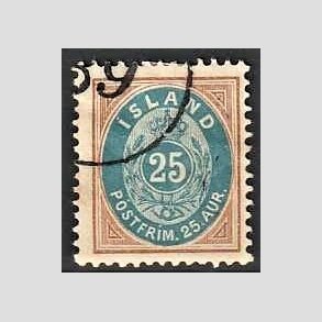 FRIMRKER ISLAND | 1899-1900 - AFA 21 - 25 aur brun/bl tk. 12 3/4 - Stemplet