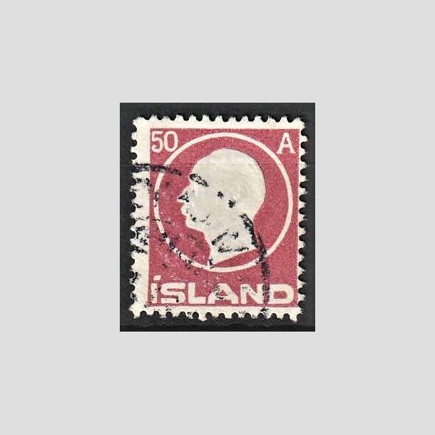 FRIMRKER ISLAND | 1912 - AFA 72 - Kong Frederik VIII - 50 aur lillard - Stemplet