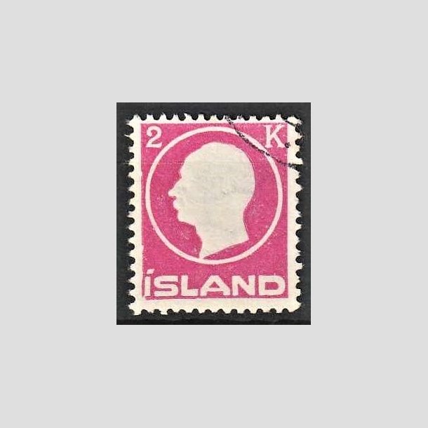 FRIMRKER ISLAND | 1912 - AFA 74 - Kong Frederik VIII - 2 kr. karminrosa - Stemplet