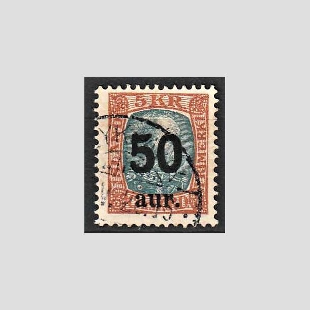 FRIMRKER ISLAND | 1925 - AFA 113 - Provisorier - 50 aur/5 kr. brun/gr - Stemplet