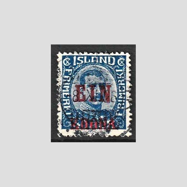 FRIMRKER ISLAND | 1926 - AFA 121 - Provisorier - EIN KRONA/40 aur bl - Stemplet