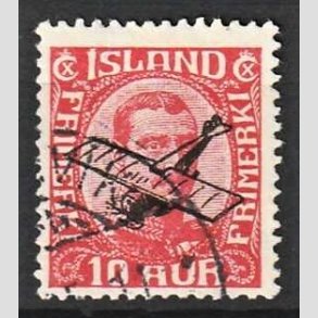 FRIMRKER ISLAND | 1928-29 - AFA 123 - Luftpostprovisorier - 10 aur rd - Stemplet