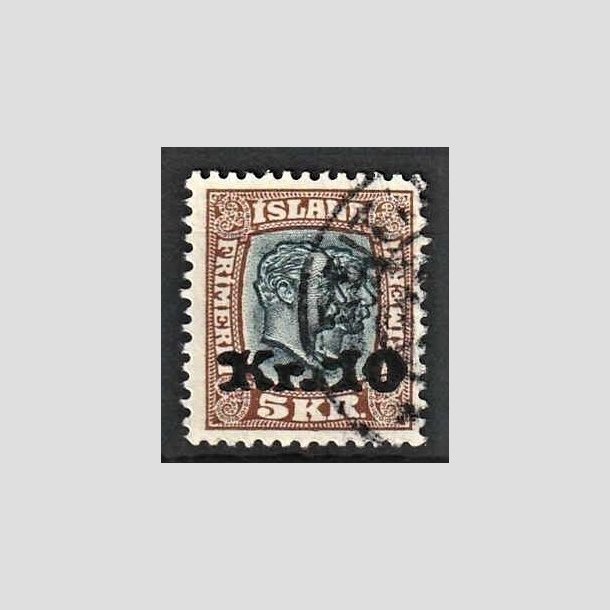 FRIMRKER ISLAND | 1930 - AFA 141 - Provisorier - 10 kr./5 kr. brun/blgrn - Stemplet