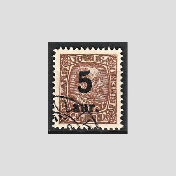 FRIMRKER ISLAND | 1921-22 - AFA 104 - Provisorier - 5/16 aur brun - Stemplet