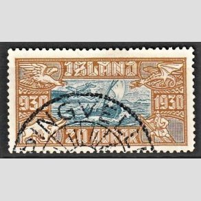 FRIMRKER ISLAND | 1930 - AFA 143 - Altingsjubilum Luftpost - 20 aur bl/brun - Stemplet