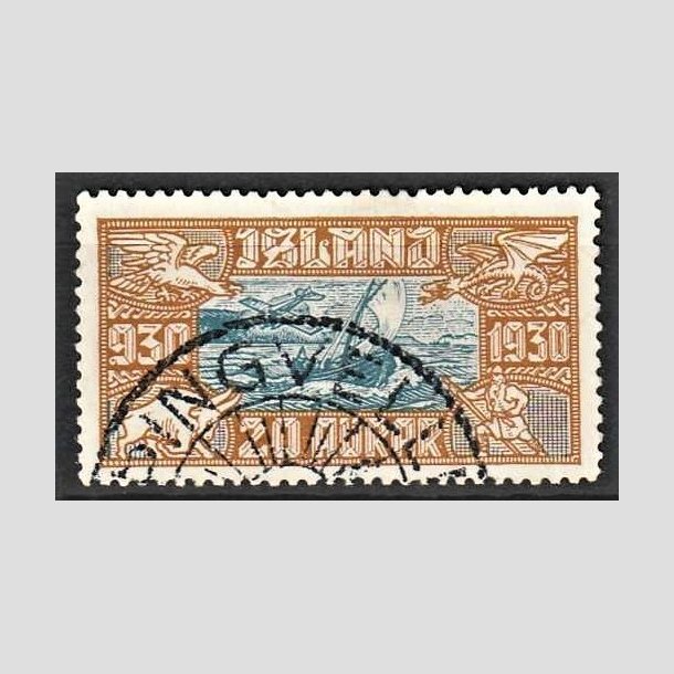 FRIMRKER ISLAND | 1930 - AFA 143 - Altingsjubilum Luftpost - 20 aur bl/brun - Stemplet