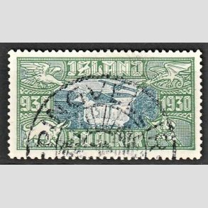 FRIMRKER ISLAND | 1930 - AFA 145 - Altingsjubilum Luftpost - 50 aur grn/bl - Stemplet