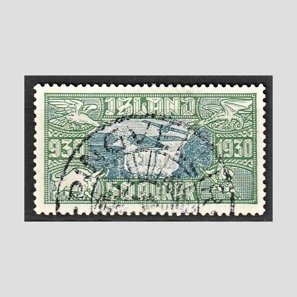 FRIMRKER ISLAND | 1930 - AFA 145 - Altingsjubilum Luftpost - 50 aur grn/bl - Stemplet