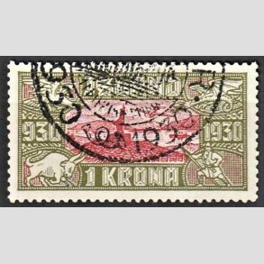 FRIMRKER ISLAND | 1930 - AFA 146 - Altingsjubilum Luftpost - 1 kr. oliven/karmin - Stemplet