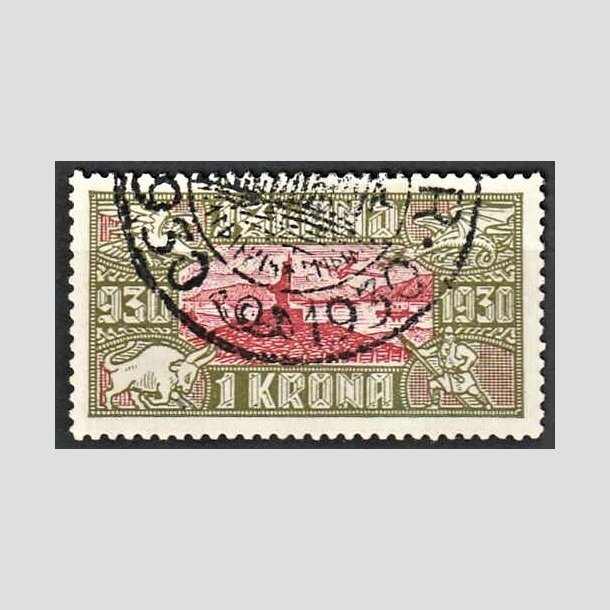 FRIMRKER ISLAND | 1930 - AFA 146 - Altingsjubilum Luftpost - 1 kr. oliven/karmin - Stemplet