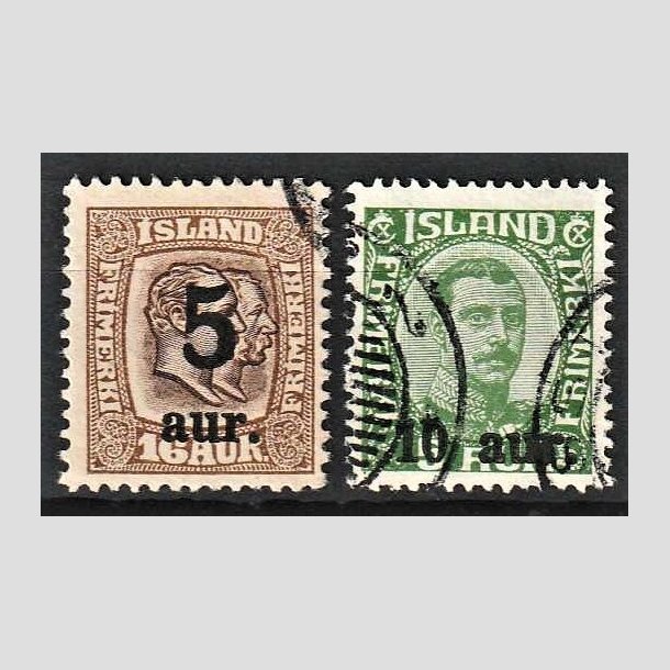 FRIMRKER ISLAND | 1921-22 - AFA 105,106 - Provisorier - 5/16 aur + 10/5 aur - Stemplet