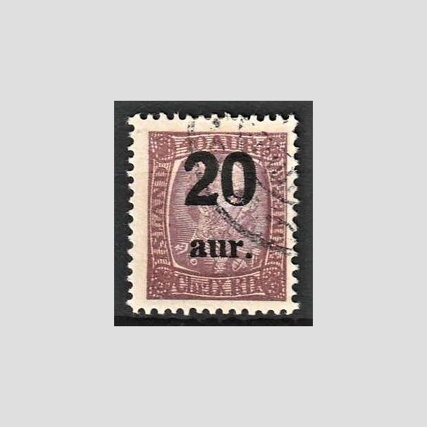 FRIMRKER ISLAND | 1921-22 - AFA 109 - Provisorier - 20/40 aur lilla - Stemplet