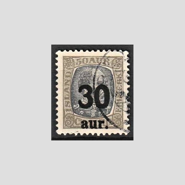 FRIMRKER ISLAND | 1925 - AFA 112 - Provisorier - 30/50 aur gr/bl - Stemplet