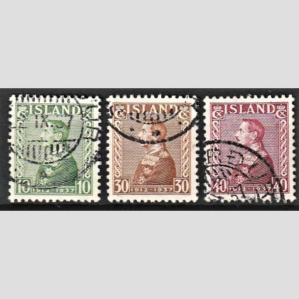 FRIMRKER ISLAND | 1937 - AFA 187-89 - Chr. X Slvjubilum - 10-40 aur - Stemplet