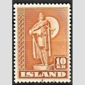 FRIMRKER ISLAND | 1947 - AFA 241B - Thorfinn Karlsefni - 10 kr. orangebrun tk. 11 1/2 - Stemplet