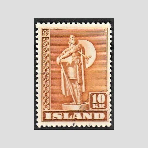 FRIMRKER ISLAND | 1947 - AFA 241B - Thorfinn Karlsefni - 10 kr. orangebrun tk. 11 1/2 - Stemplet