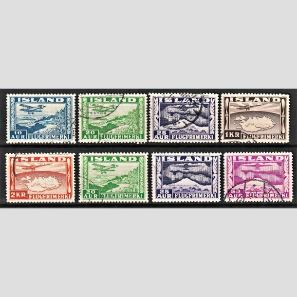 FRIMRKER ISLAND | 1934 - AFA 175-80 - Luftpost - 10 aur - 2 kr. tk. 12  og 14 i komplet st - Stemplet