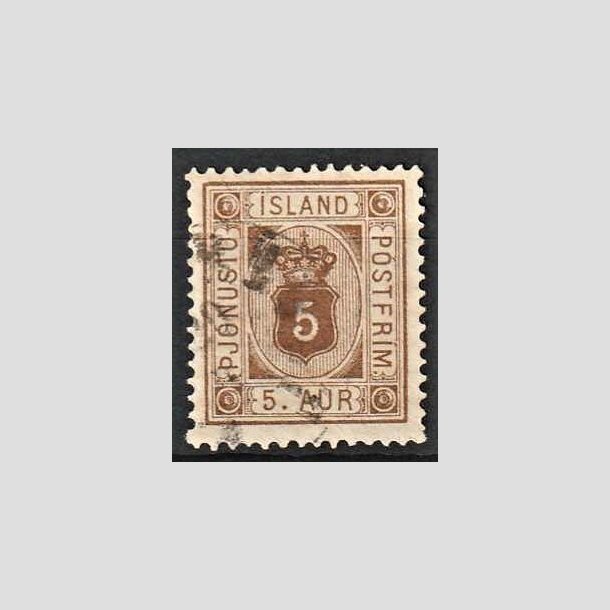 FRIMRKER ISLAND | 1876-95 - AFA 4 - Tjeneste - 5 aur brun tk. 14 - Stemplet