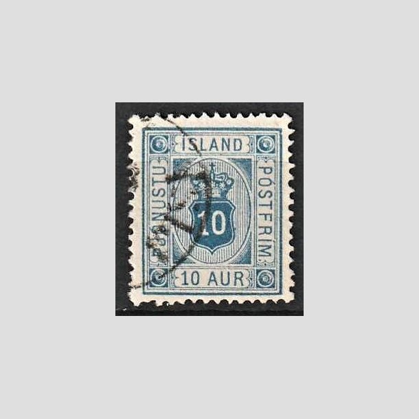 FRIMRKER ISLAND | 1876-95 - AFA 5 - Tjeneste - 10 aur bl tk. 14 - Stemplet