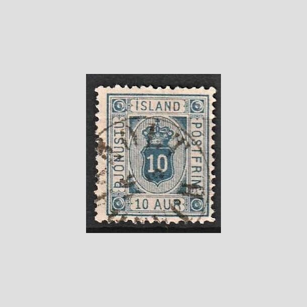 FRIMRKER ISLAND | 1876-95 - AFA 5 - Tjeneste - 10 aur bl tk. 14 - Stemplet