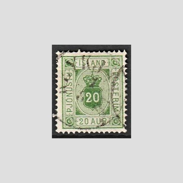 FRIMRKER ISLAND | 1876-95 - AFA 7 - Tjeneste - 20 aur grn tk. 14 - Stemplet