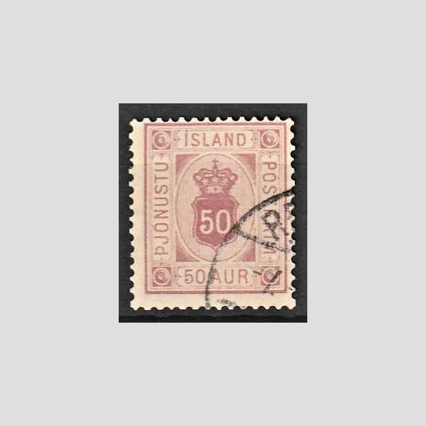 FRIMRKER ISLAND | 1876-95 - AFA 8 - Tjeneste - 50 aur rdlilla tk. 14 - Stemplet